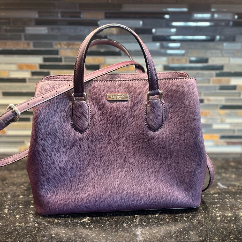 Kate Spade Saffiano Leather Plum Satchel